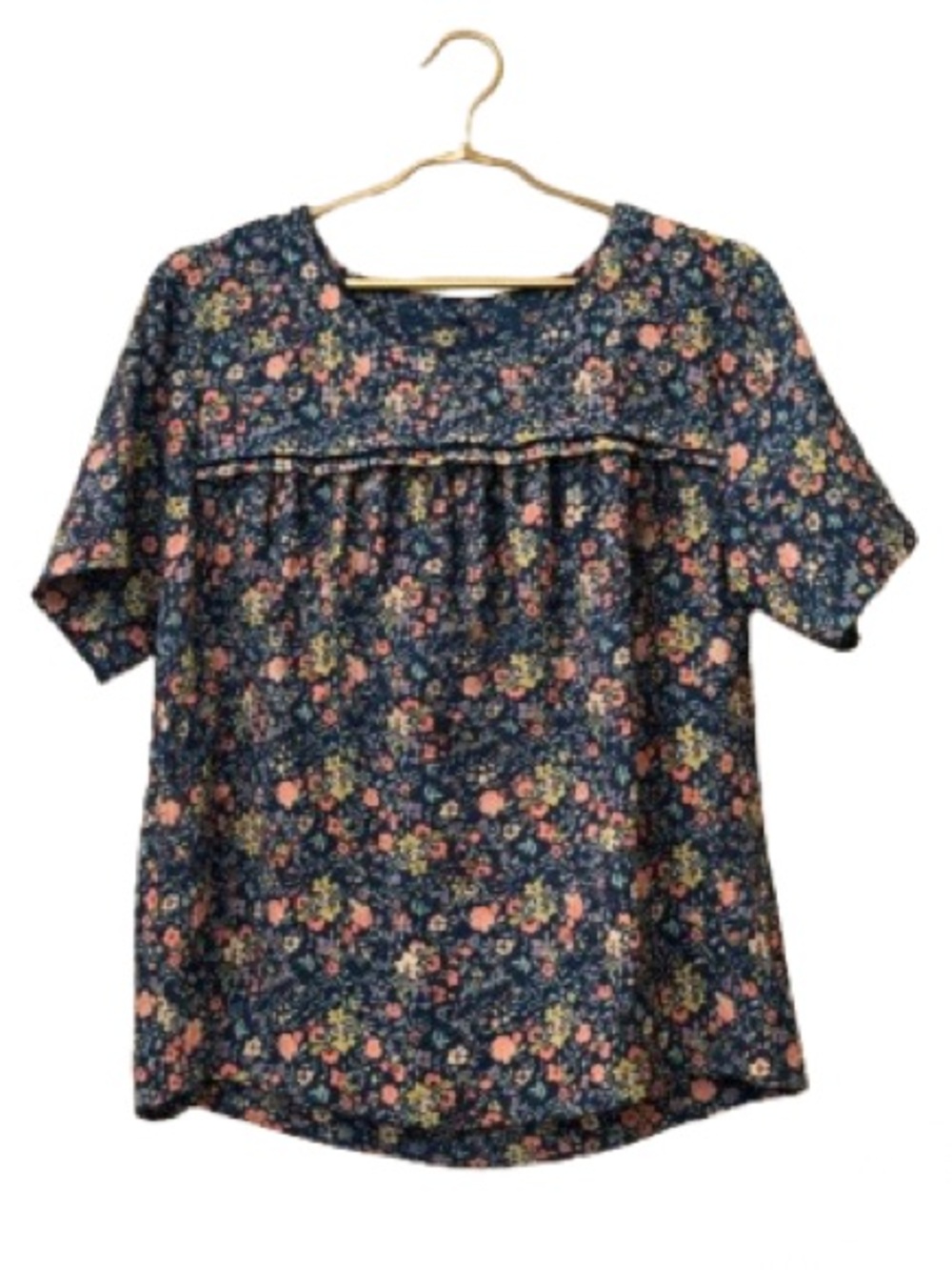 Japna Navy Floral Blouse – Lightweight Boho Style | Size XL